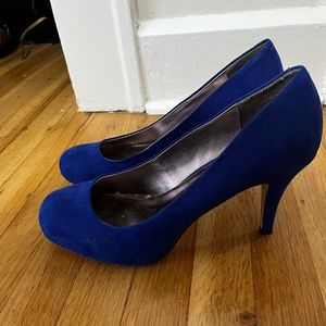 Madden Girl blue suede heels